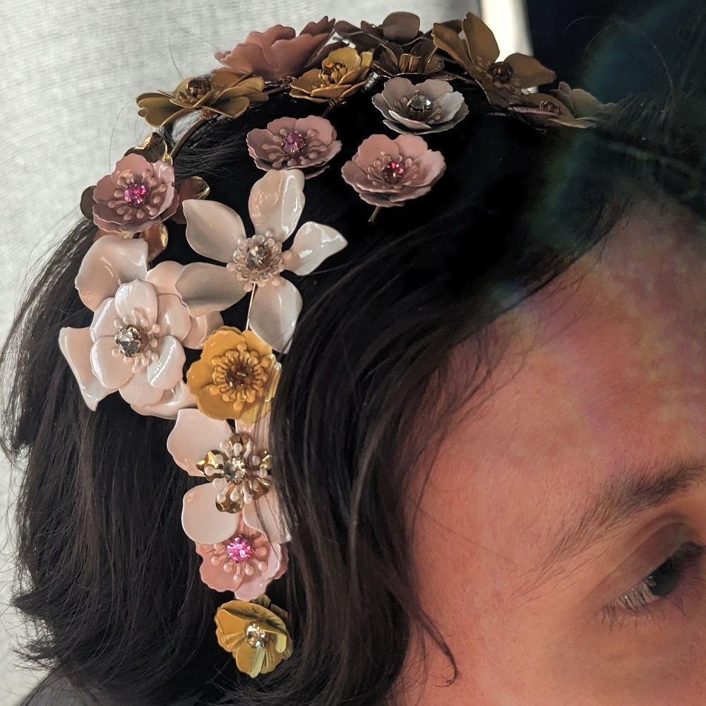 Zara Floral Gold and Pink Headband